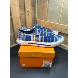 Rocket Dog Womens Jokes Bridger Patchwork Sneakers Blue Multi Size 8 M